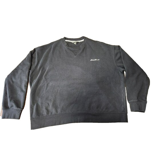Eddie Bauer Men's XL Pullover Sweater Black Cotton Crew Neck Long Sleeve - Picture 1 of 8